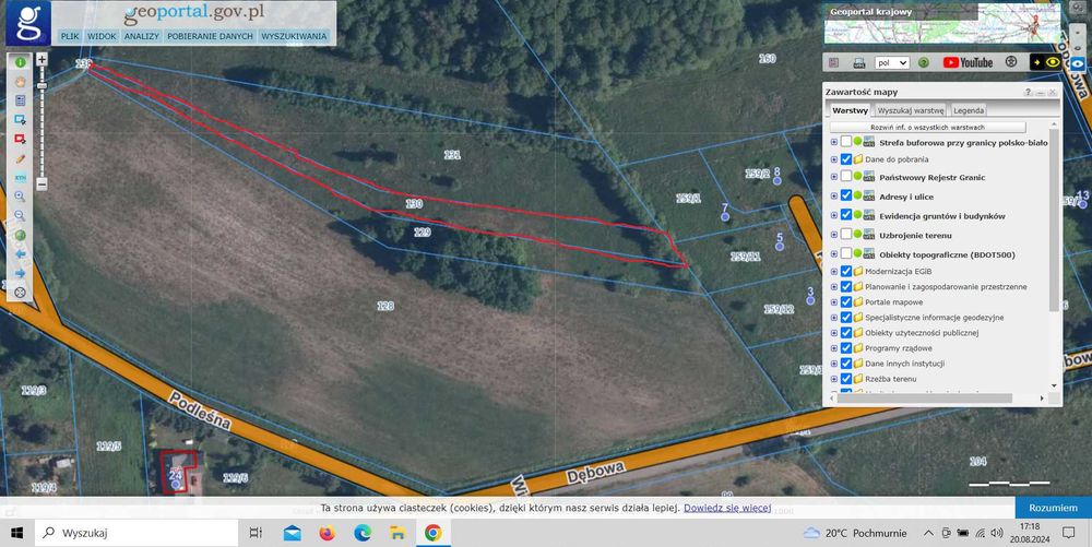 Sprzedam działkę 1750 m