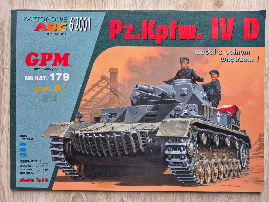 GPM Pz.Kpfw. IV D 1:16 pełne wnętrze Kartonowe ABC 6/2001