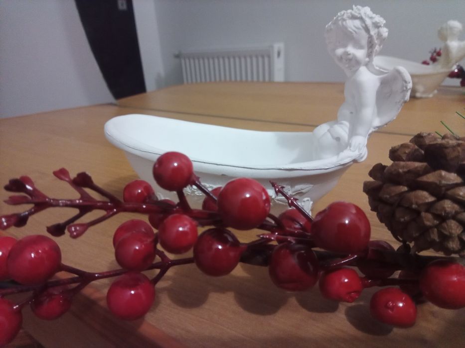 Mydelniczka, Anioł gipsowy , rękodzieło prezent upominek podziękowanie