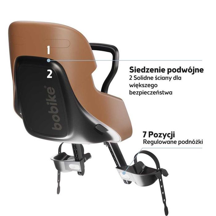 Przedni fotelik rowerowy z osłoną Bobike Exclusive Evolve Mini Brown