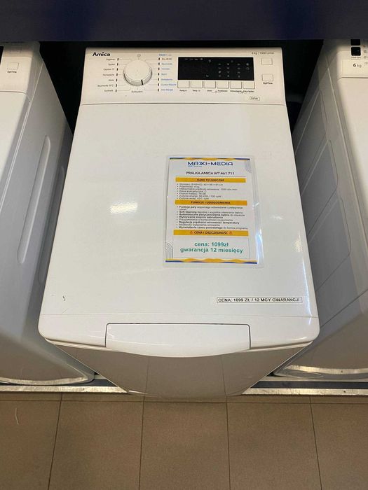 Pralka Amica ładowana z góry 6 kg załadunku 1000 obr./min