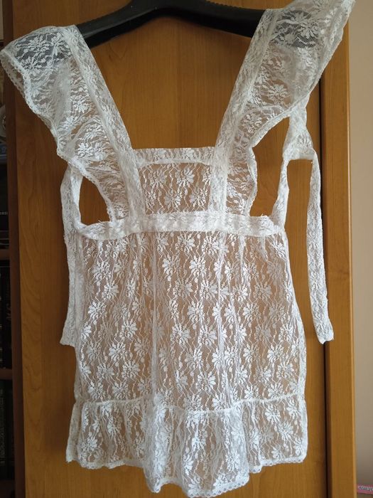 Фартук передник для девочки школьный гиппюр, джинс сама сшила.