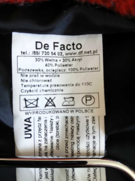 płaszczyk  damski  z domieszką wełny rozmiar 42