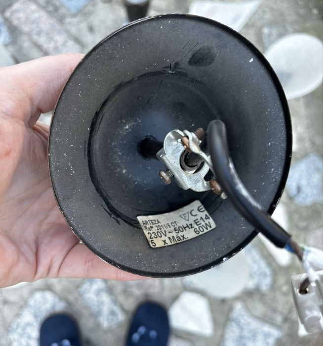 Conjunto de candeeiros rústicos de teto