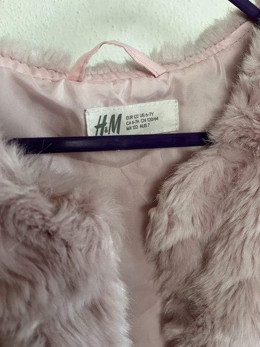 Futerkowa kamizelka H&M 122 cm.
