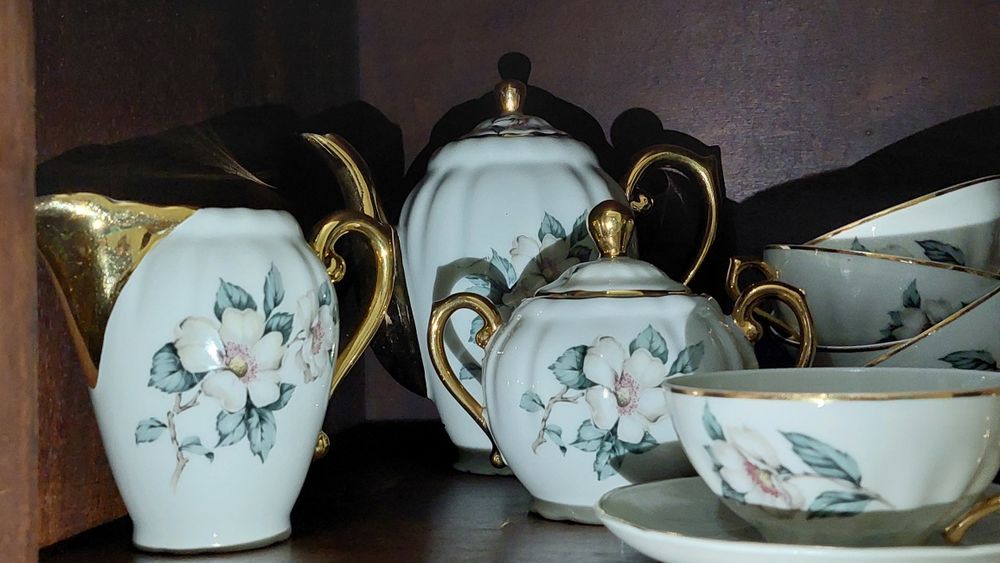 Serviço de chá  porcelana  10 chávenas