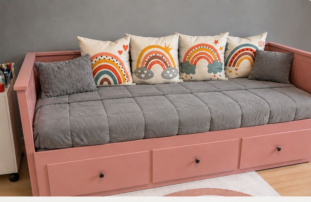 Cama individual extensível com 3 gavetas – Converte em cama de casal (1,60 m)