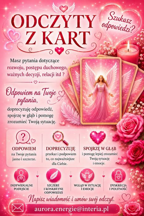 Odczyty z kart, energoterapia, jasnowidzenie, przekazy, sesje