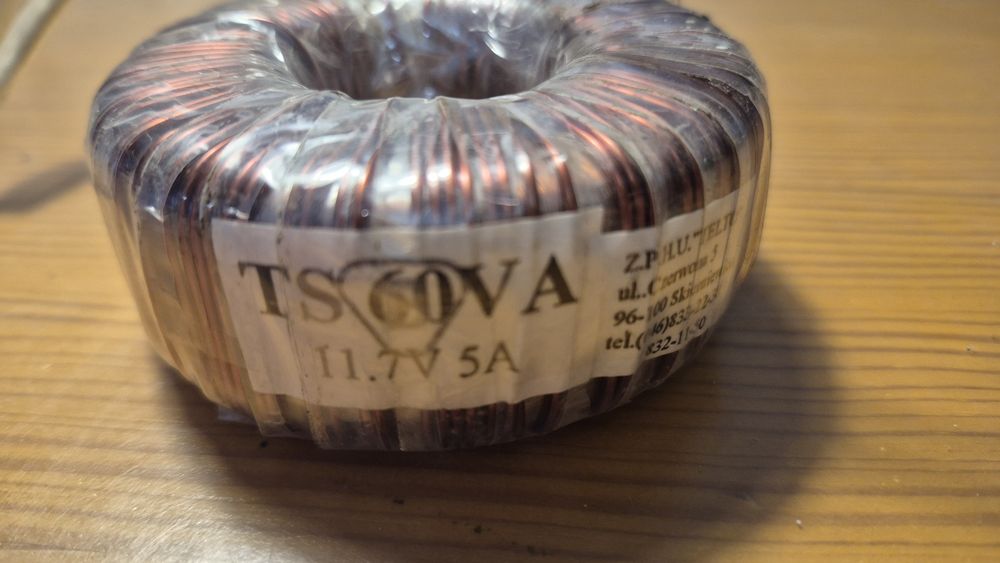 Transformator toroidalny zasilacz 60VA 60W 12V