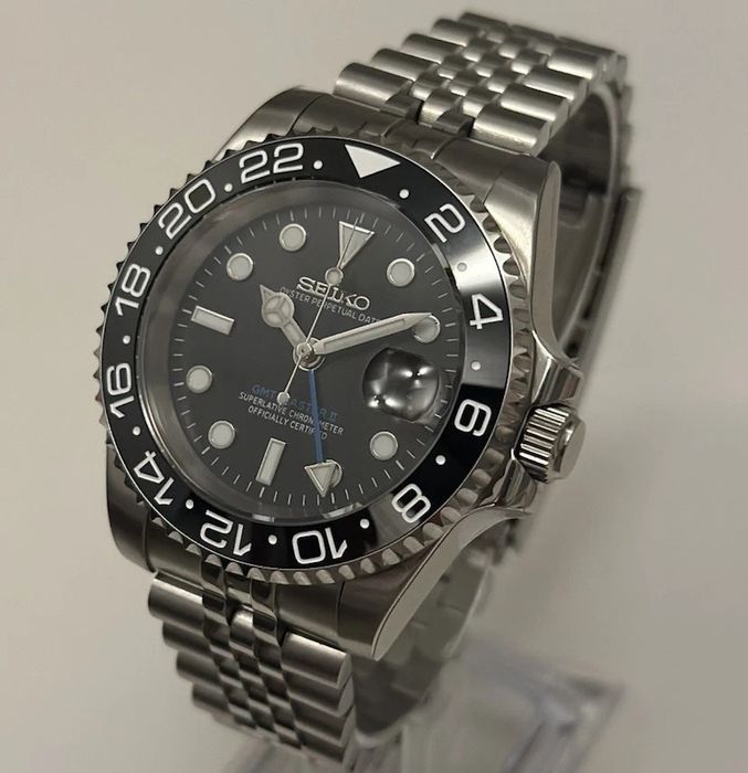 SEIKO MOD GMT Master Czarny Jubilee Custom NOWY