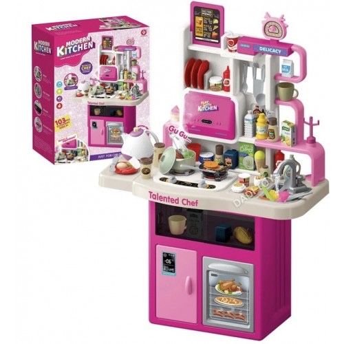 Дитяча кухня ,посуда ,ігровий набір ,висота 102 см ,115 предметів