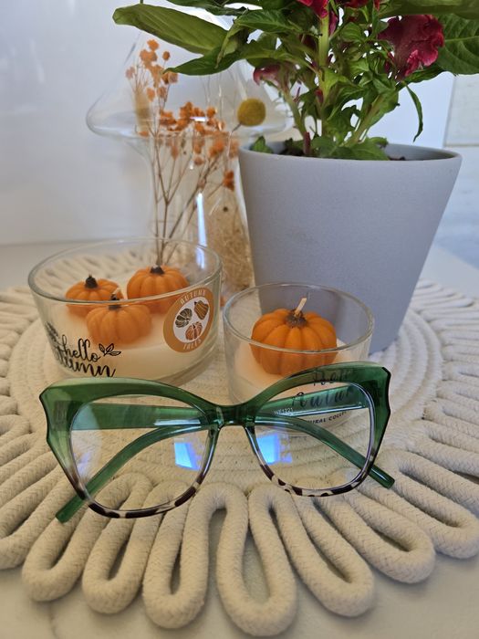 Stylowe okulary zerówki komputerowe cieniowane w centki modne kocie ok
