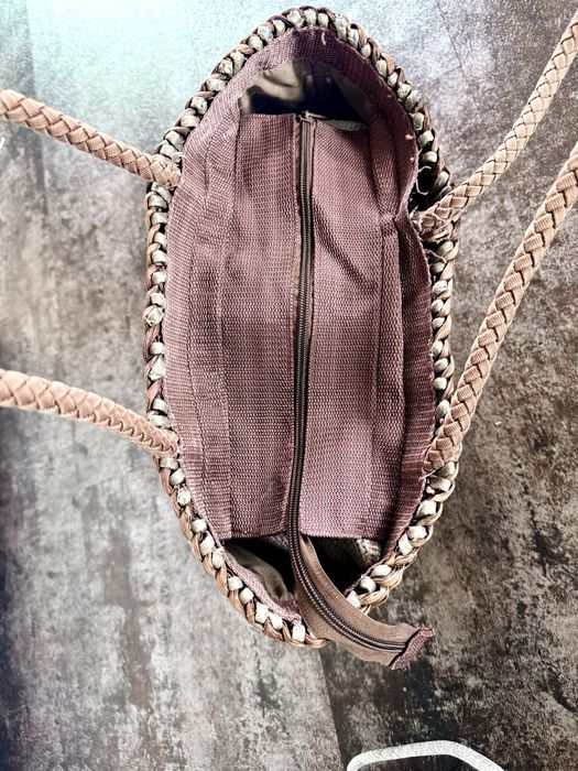 Torebka koszyk plecionka boho brązowa naturalna