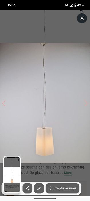 Candeeiro Vintage Pradina Melk, em vidro - Postmodern ’80 Italy