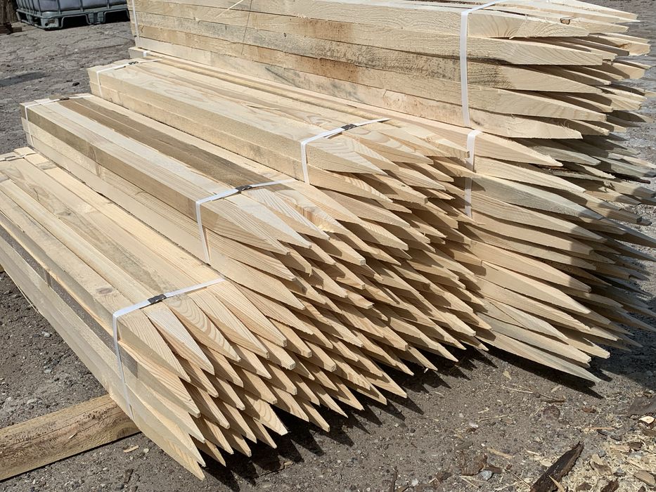 Paliki drewniane 3,2 x 3,2 x 120cm na pomidory kołki tyczki słupki wysyłka