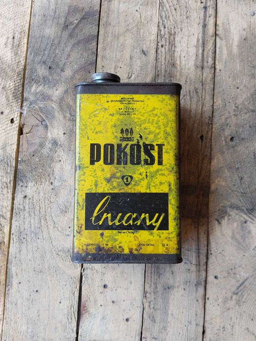 Puszka bańka po pokost lniany