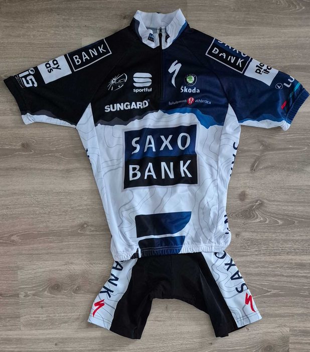 Strój kolarski rowerowy SAXO BANK rozm. XS/S, stan idealny