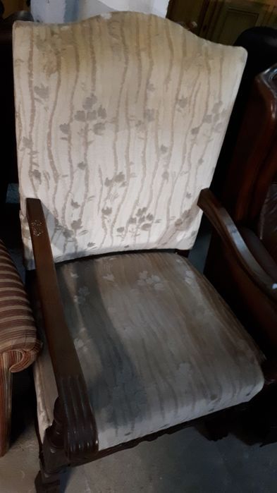 Komplet 2 foteli fotele drewniane dębowe tapicerowane FV DOWÓZ