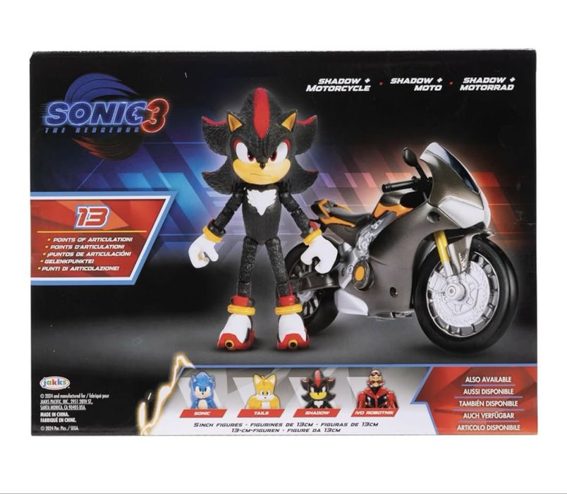 Sonic Shadow Соник 3 у кіно фігурка Шедоу і мотоцикл