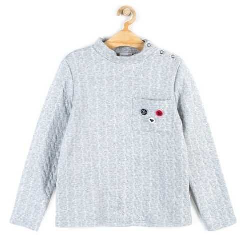 coccodrillo bluza szara połysk półgolf przypinki 158