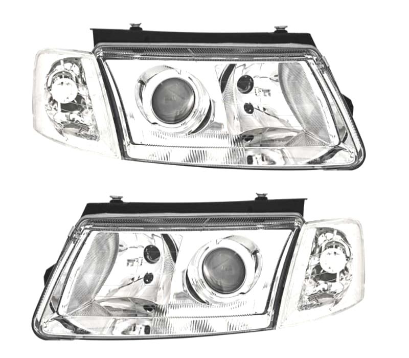 FARÓIS FRENTE PARA VOLKSWAGEN VW PASSAT 3B 96-00 FUNDO CROMADO