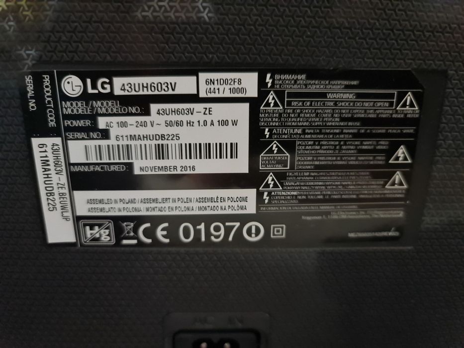 Vendo LG 43UH603V