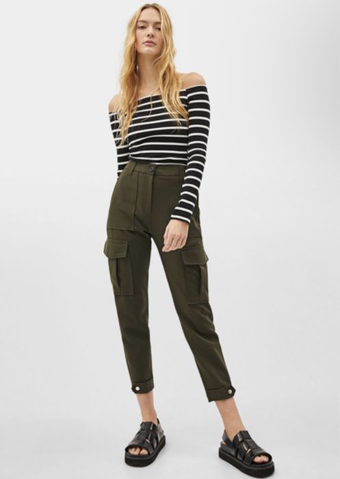 Брюки карго, НОВІ штани жіночі Bershka, mom’s / корго, моми, хакі