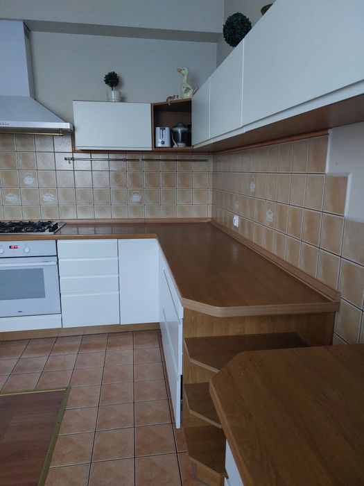 Meble kuchenne, zmywarka, kuchenka i piekarnik, okap