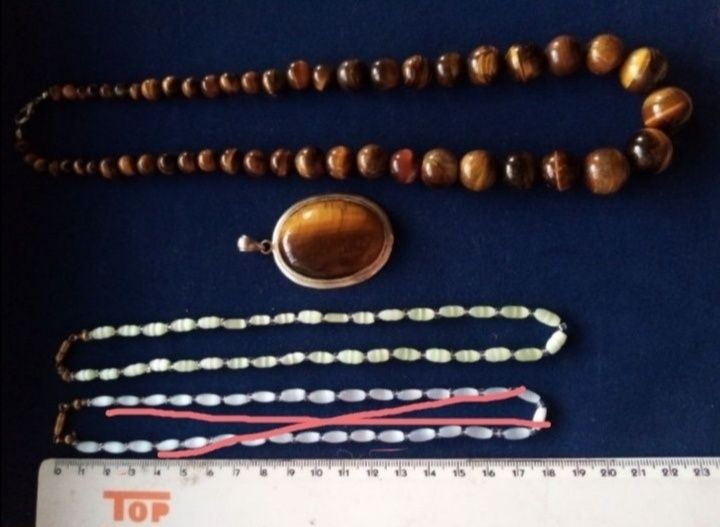 Бусы сатиновые, тигровый глаз