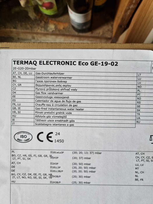 Podgrzewacz wody termaq electronic eco ge-19-02