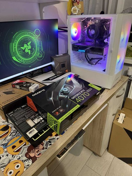 Komputer PC do gier Ryzen 5 7600 + RTX 4070 SUPER, 32GB DDR5, 1TB NVMe
