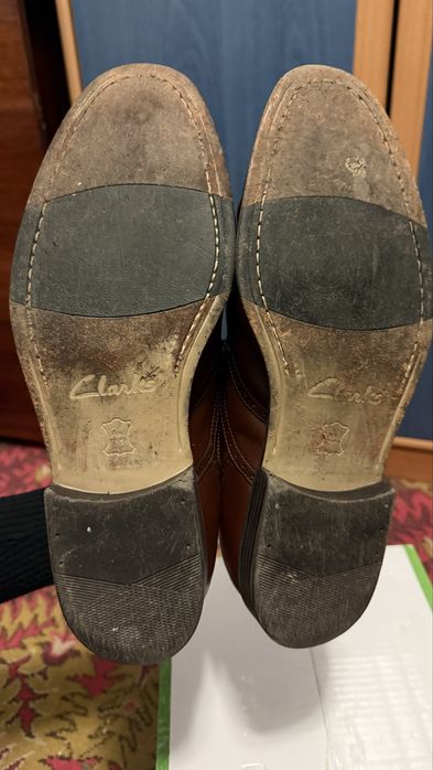 Чоловічі туфлі шкіряні Clarks 45 46 коричневі