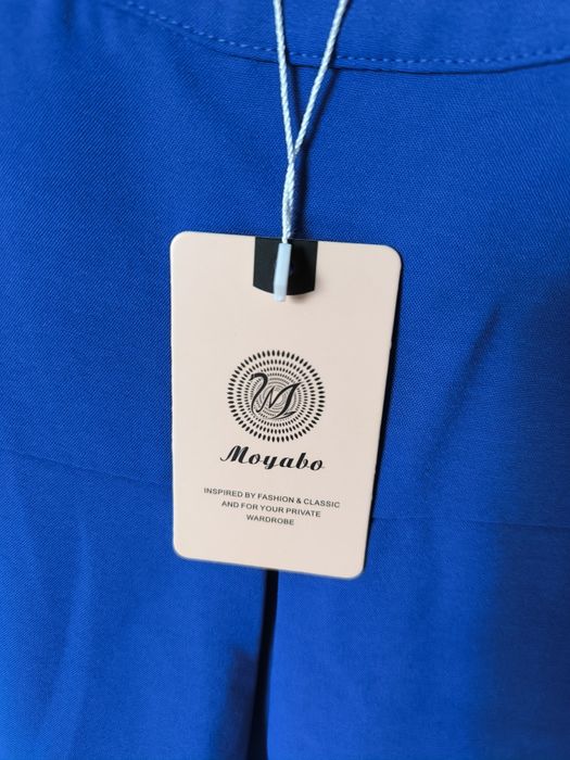 Moyabo bluzka damska XL niebieska krótki rękaw office