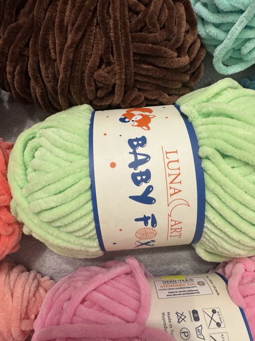 Włóczki himalayah dolphin baby i baby fox  , bezpieczne oczy