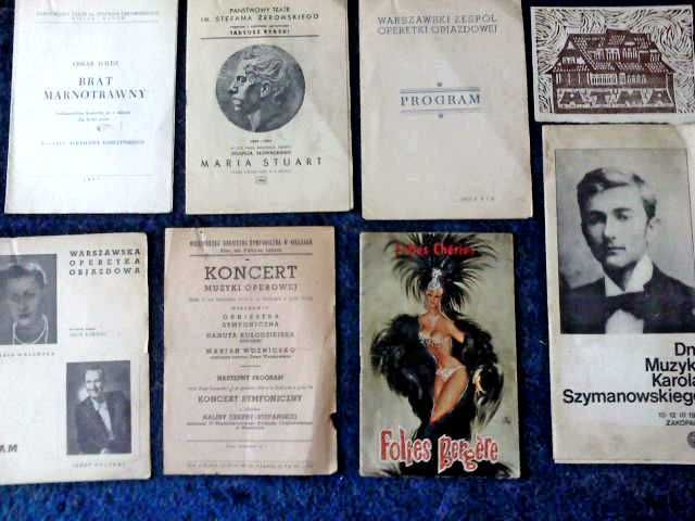 Programy teatralne  lata 50-te oraz programy muzyczne