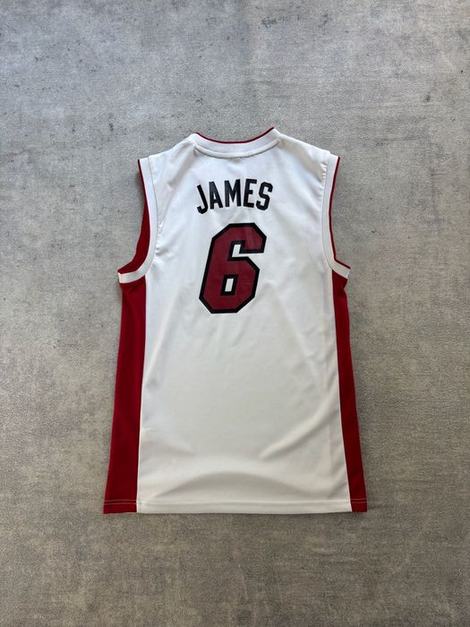 Adidas NBA Miami Heat LeBron James 6 Jersey Biała Rozmiar S Męski