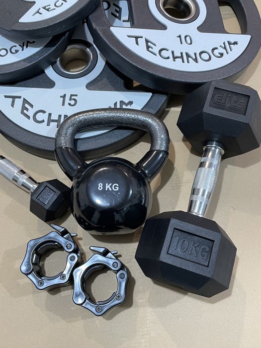 Гантеля 10 кг, обрезинена гексагональна