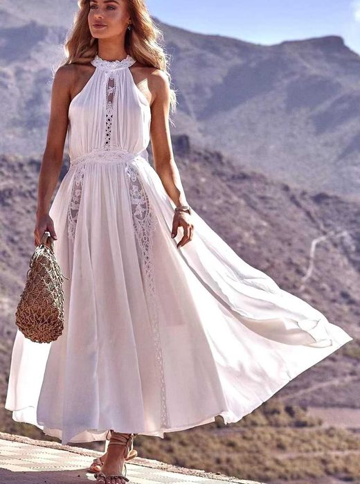 Sukienka GLORIA boho maxi r. L - idealna do sesji zdjęciowych