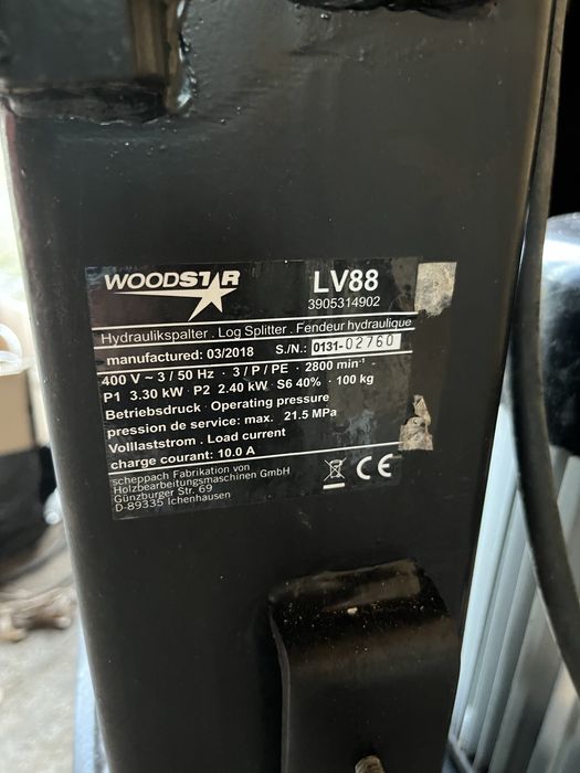 Łuparka hydrauliczna WoodStar LV88 8T