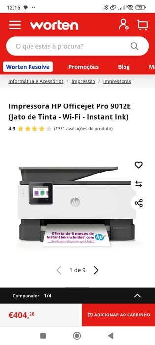 Impressora Multifunções HP OfficeJet Pro 9012e (22A55B)