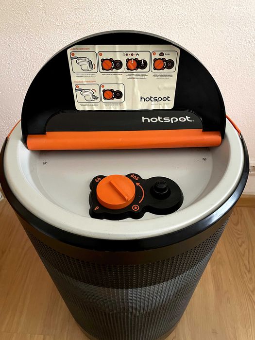 Aquecedor a gás Hotspot GALP Preto + botija Pluma vazia
