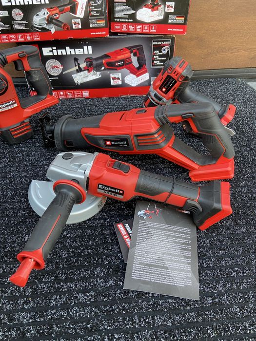 Zestaw elektronarzedzi einhell szlifierka piła młotowiertarka