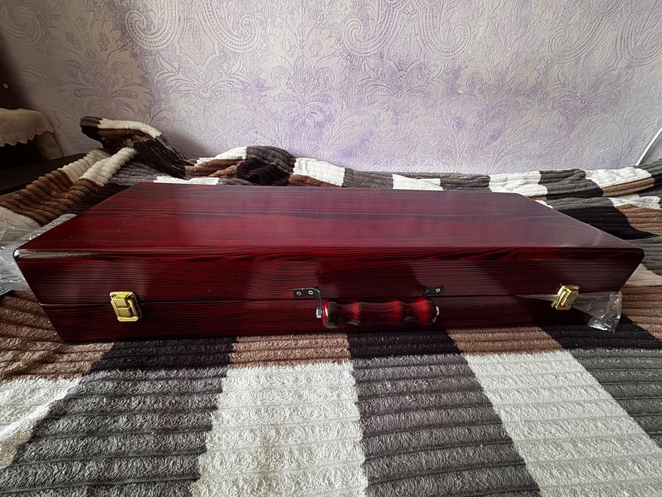 Шампуры для мангала в деревянном кейсе