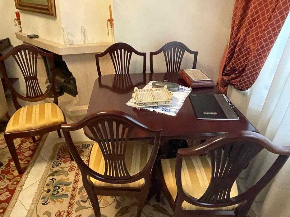 Mesa jantar para 6 pessoas e cadeiras