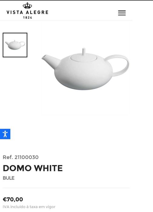 Vista Alegre Bule de Chá e Leiteira Domo, Novos