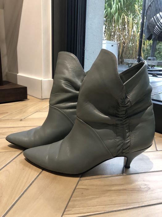 Botki L37, rozmiar 38, szary, skóra, stan bdb