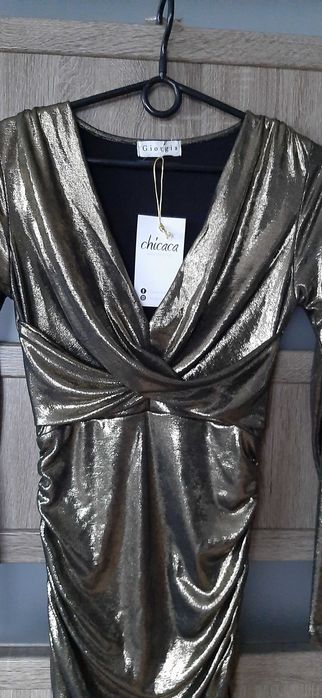 Piękna Sukienka Mystical black-gold,roz.sm