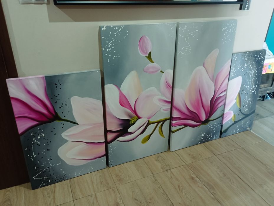 Obraz tryptyk Magnolie