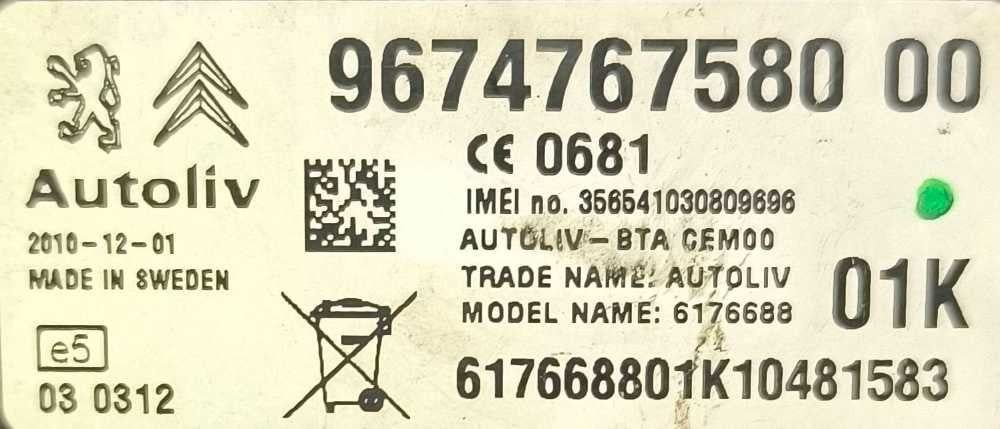 Módulo Bluetooth 9674767580 - PEUGEOT 308 I
