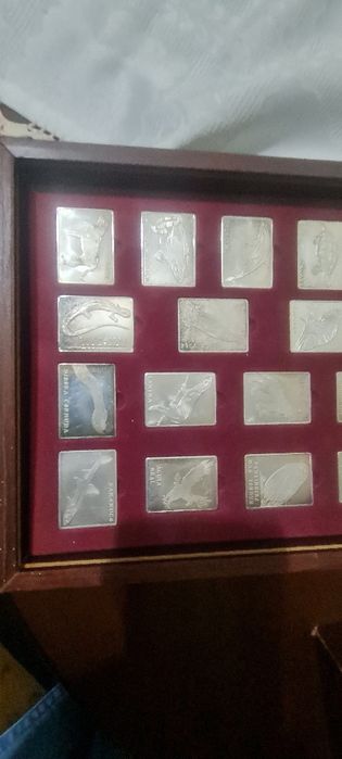 Medalhas em prata sos animais em extinção completa em estojo